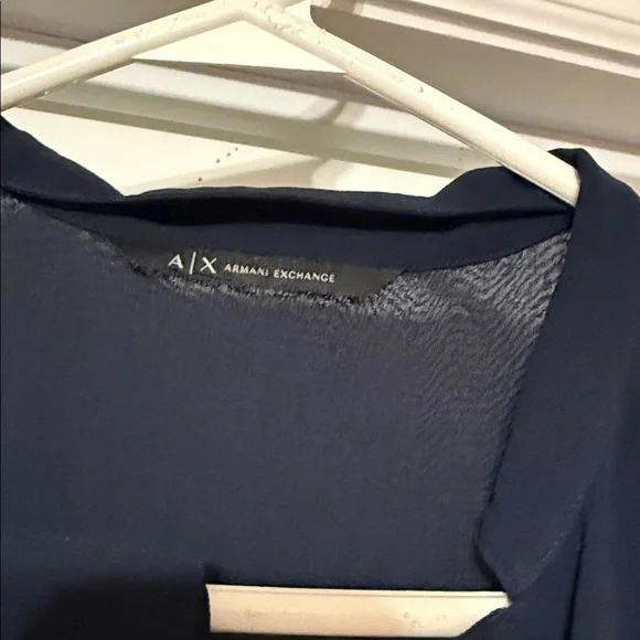 Armani Exchange navy and White Grid Mini Dress - Picture 2 of 3